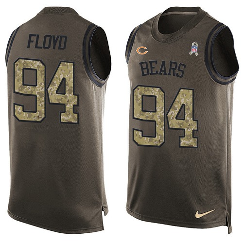 Men's Limited Leonard Floyd Nike Jersey Green - #94 Salute to Service Tank Top NFL Chicago Bears